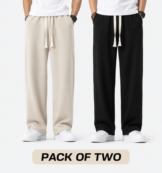 PACK OF TWO Men’s Everyday Lounge Joggers Beige & Black