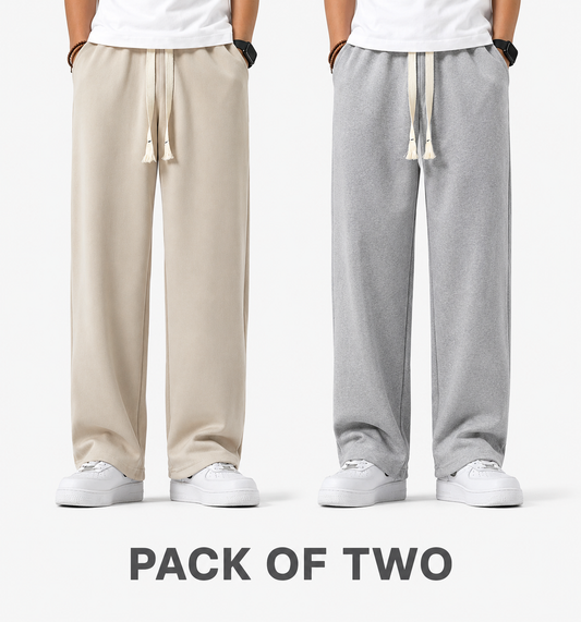 PACK OF TWO Men’s Everyday Lounge Joggers Beige & Gray